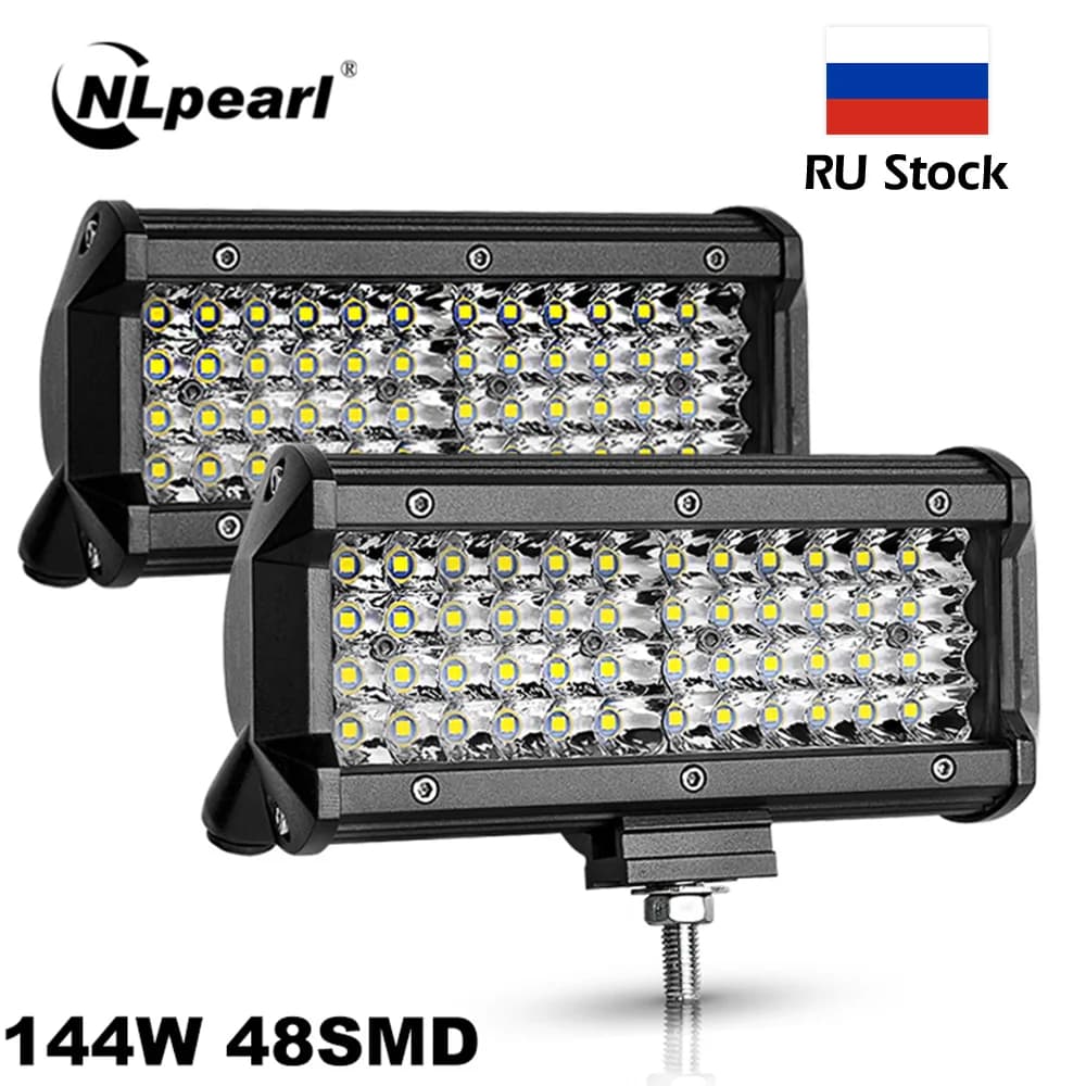 Nlpearl 4 "7" 72W 144W LED fendinebbia per auto SUV camion 4x4 ATV faretto fascio di inondazione LED barra luminosa da lavoro fuoristrada fendinebbia