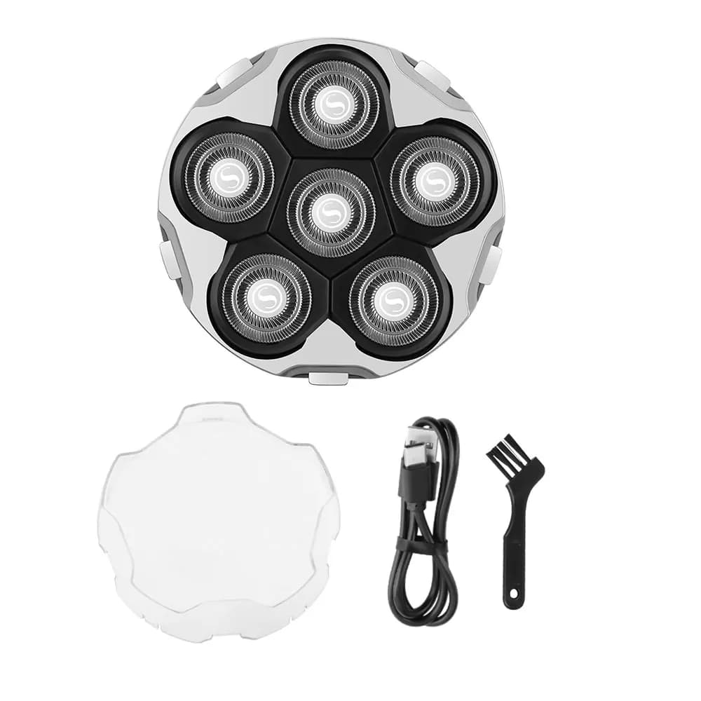 Electric Razor 6 Heads for Man, Hot Head Trimmer USB Rechargeable, Waterproof Personal Care Kit for Home Use and Travel