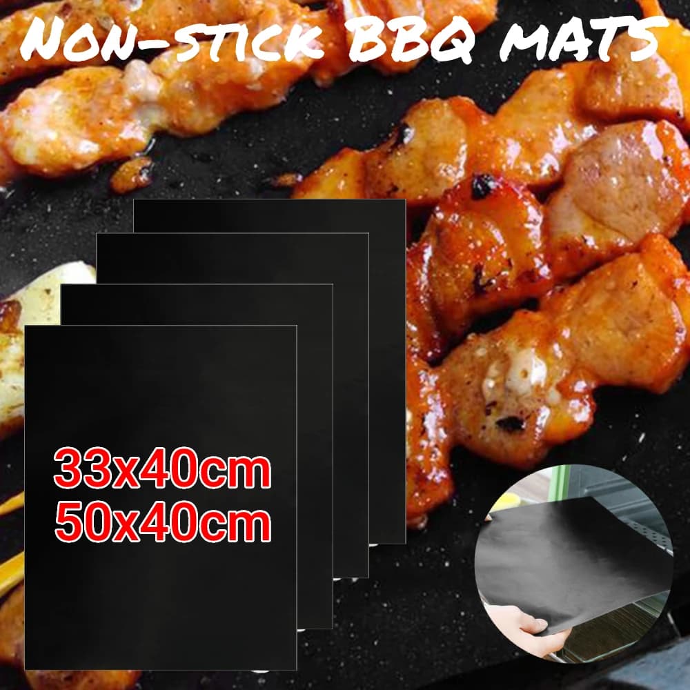 1-4PCS Tappetino antiaderente per esterni Tappetino per barbecue resistente al calore Tappetino per barbecue riutilizzabile Foglio per grill 50x40cm 33x40cm Fodere per forno Pad
