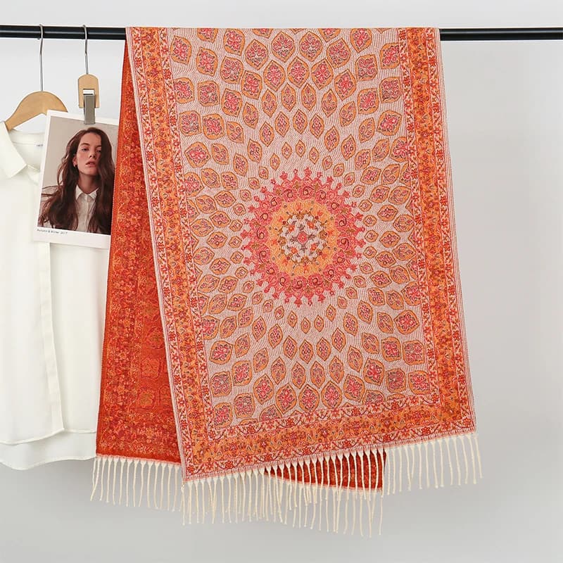 Sciarpa Paisley da donna in cashmere di marca di lusso Scialle caldo invernale e avvolgente Bandana Pashmina Foulard femminile Coperta quadrata spessa Poncho