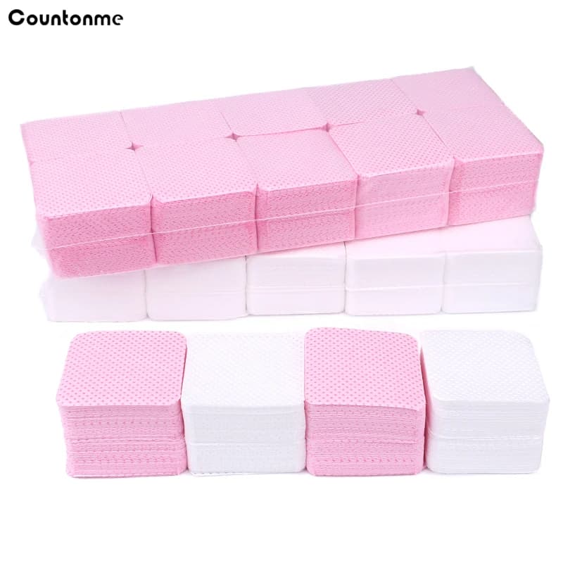 1000 pieces of cotton to remove the polish napkin wipes cleansing without hair pads of white paper pink nails art cleaning tools for manicure