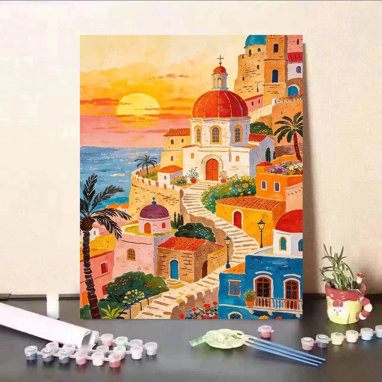 Acrylic Paint By Numbers City Sunset Painting By Numbers on Canvas Coloring By Number for Adults Paint Digital Art