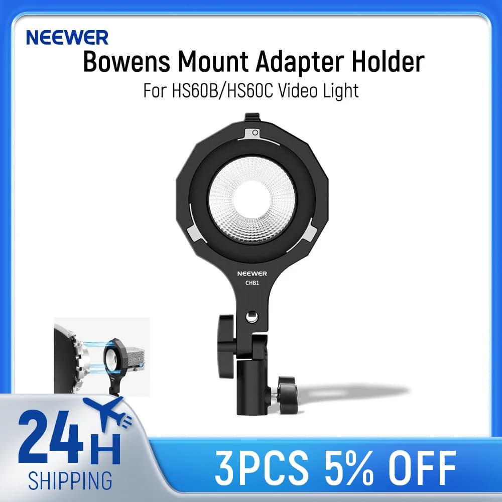NEEWER Mount Adapter Support Bowens Mini Mounting Ring Mount Adapter Bowens for Portable Video Light HS60B/HS60C