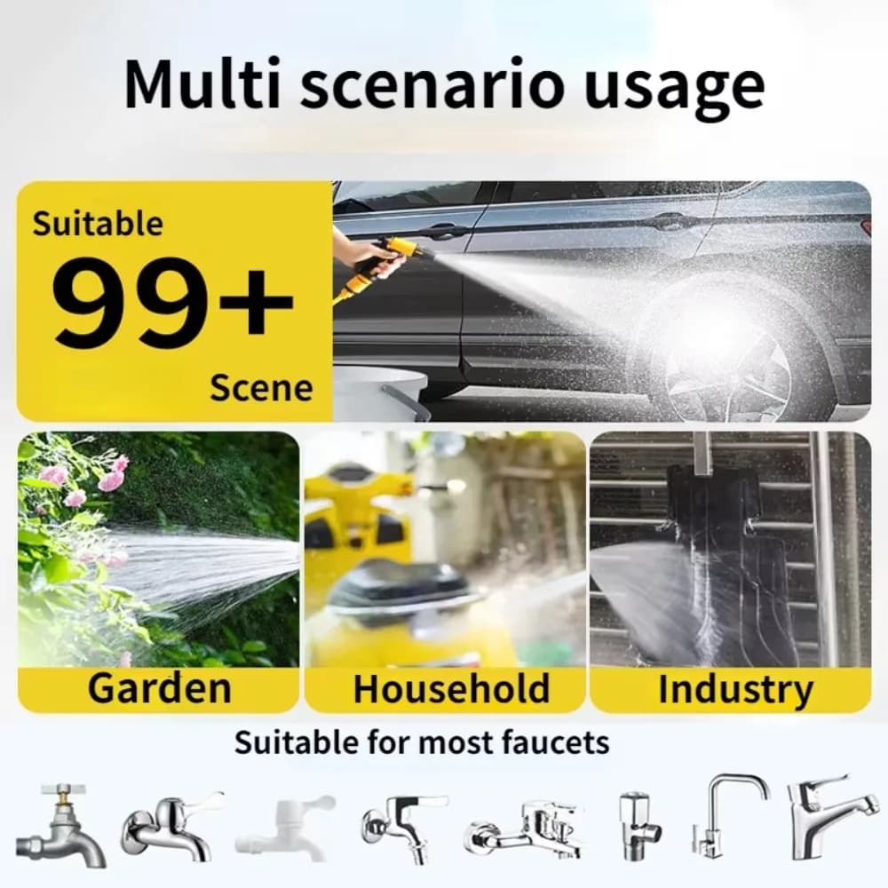 10-20 meters car wash tool set High pressure nozzle Durable car wash pipe nozzle Retractable water pipe Wear resistant