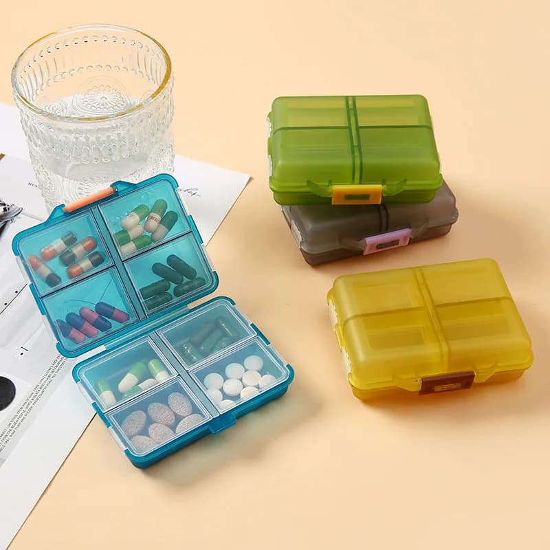 New Hot Small Portable Travel 7 Days 8 Grill Vitamin Pill Box Custodies Container Organizer Storage Tablet Medicine Pills Fish Oils