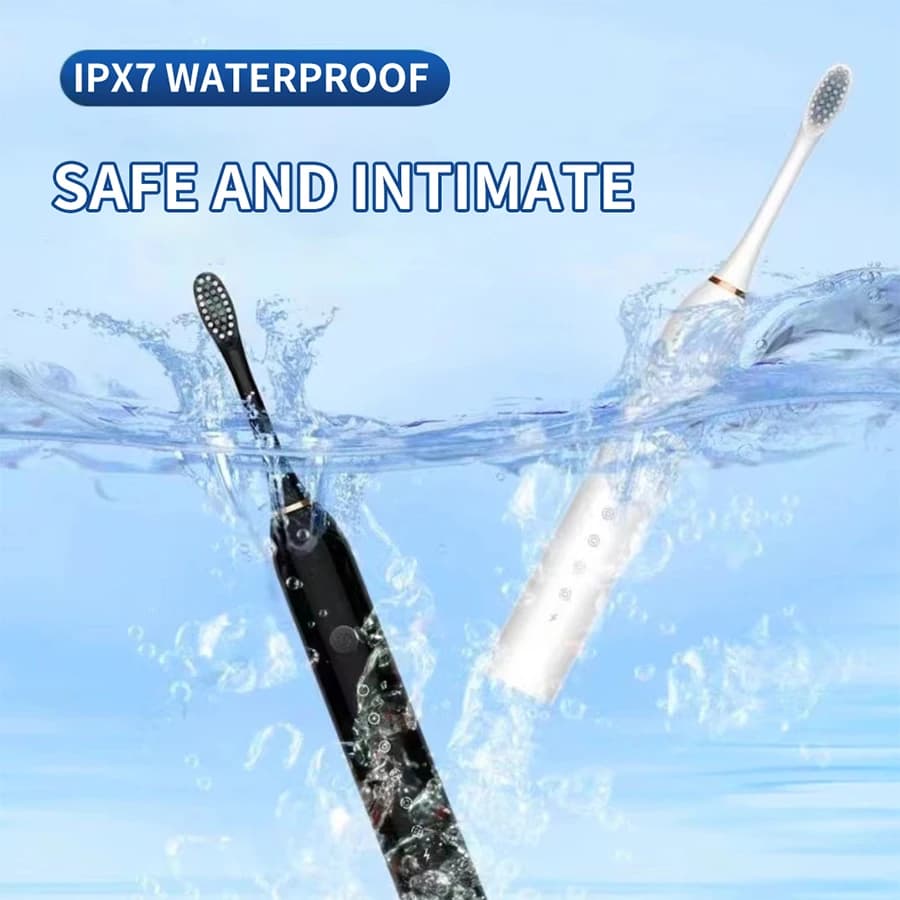 Set di spazzolini elettrici ad ultrasuoni per adulti, completamente automatici, intelligenti, sonici, con setole ultra fini e morbide, facili da trasportare, impermeabili per tutto il corpo.