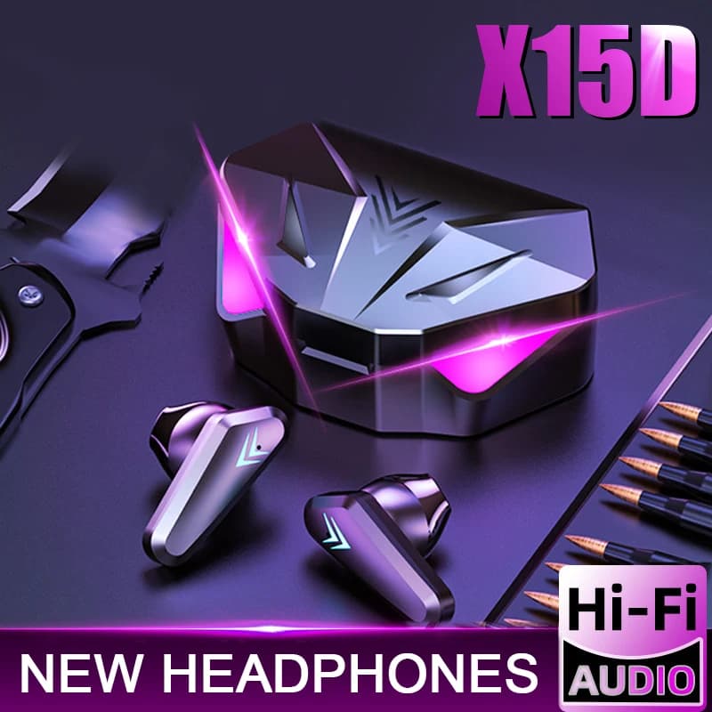 X15D TWS Auricolari wireless con display a LED, cuffie stereo da gioco con microfono universale per iPhone Android iOS Huawei Xiaomi Redmi Mi
