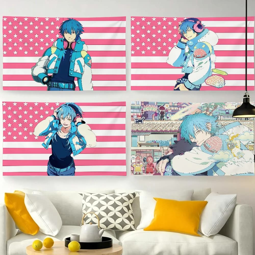 Aoba Seragaki D-DraMAtical Murder Pink American flag For Garden Party Room Home Wall Decor Banner Bedroom Outdoor Tapestry