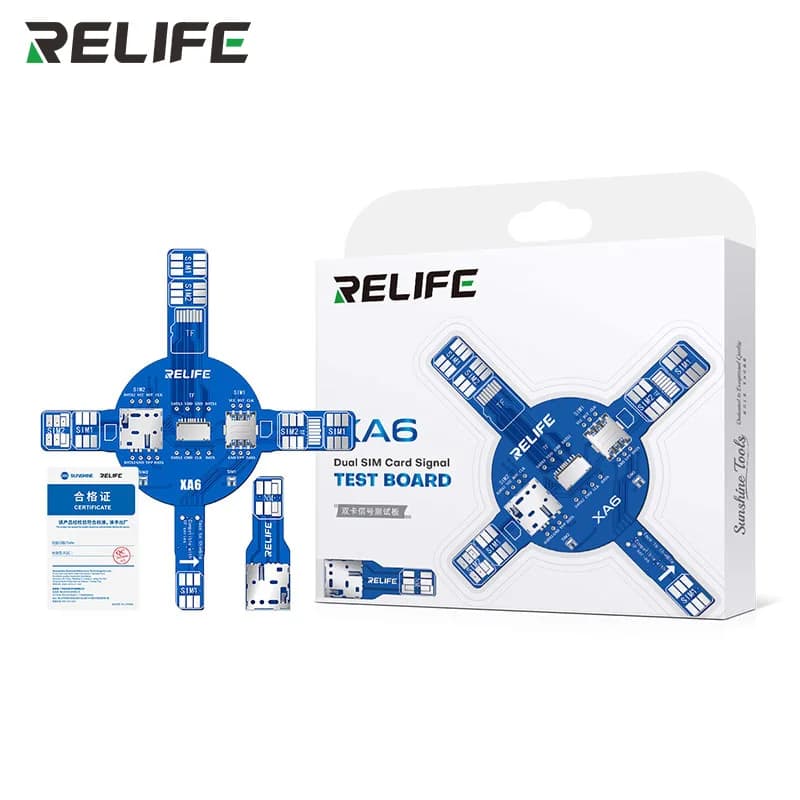 Scheda di Test Segnale Dual-SIM RELIFE XA6 per Riparazione Telefoni Cellulari, Strumento di Lettura Schede SIM TF NM e Rilevamento Guasti Senza Smontaggio