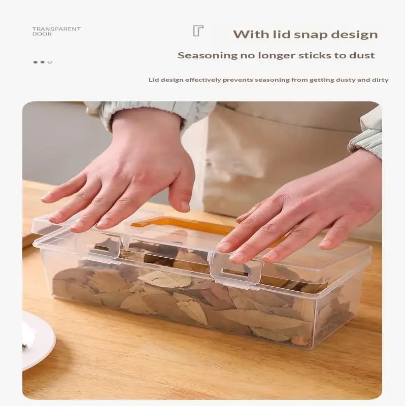 Set di Organizzatori Trasparenti con 5 Scomparti e Divisori Regolabili per Frigorifero, Cucina, Spezie, Dispensa e Piano di Lavoro