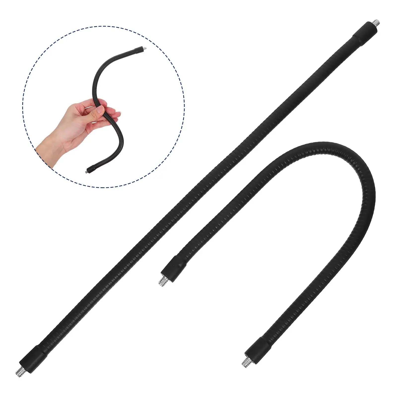 2 Pezzi Supporti Microfono Regolabili a Collo d'Oca, Braccio Flessibile Doppio da 40 cm in Metallo per Microfono, Telefono, Fotocamera, Treppiede