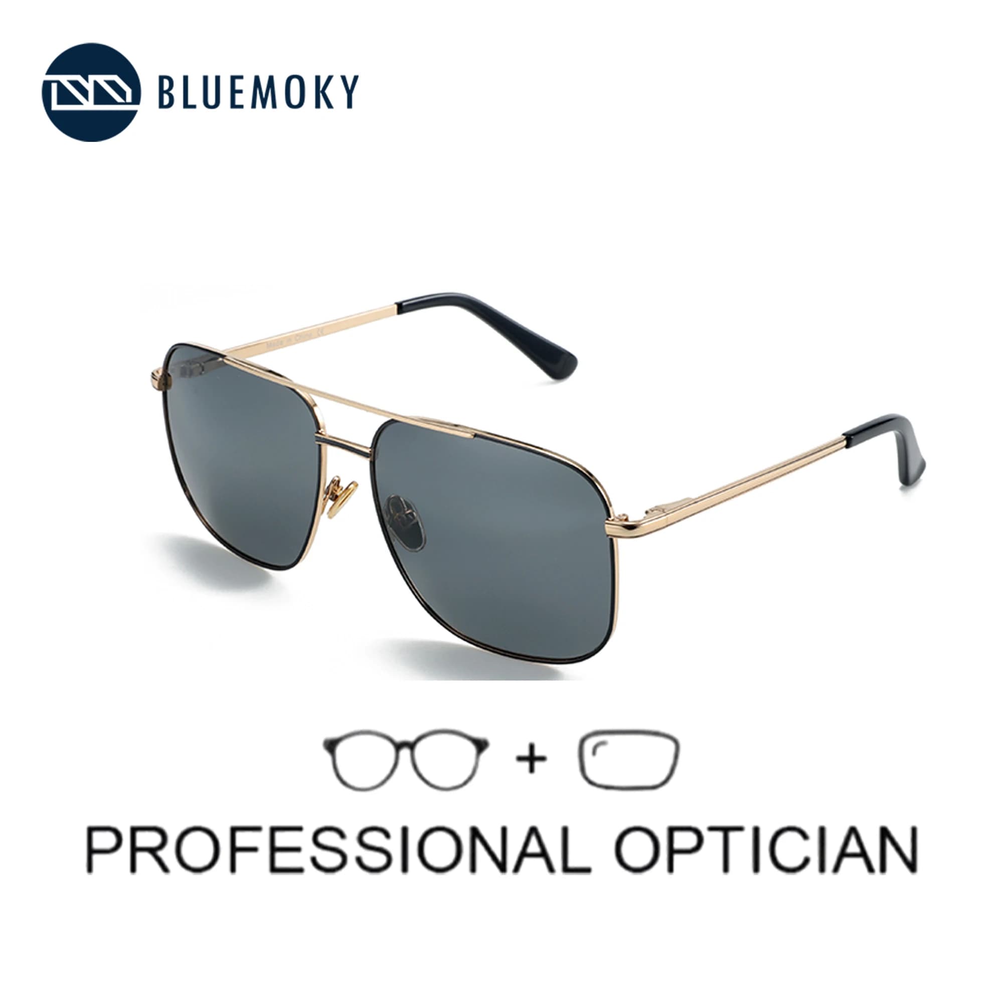 BLUEMOKY Aviator Occhiali da sole polarizzati da vista Design a doppio ponte Protezione UV400 Occhiali da sole progressivi per uomo
