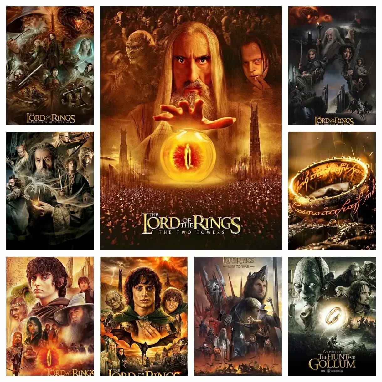 The Lord Of The Rings Series 5D DIY Full Round Diamond Painting Home Living Room Bedroom Bar Aesthetic Decoration