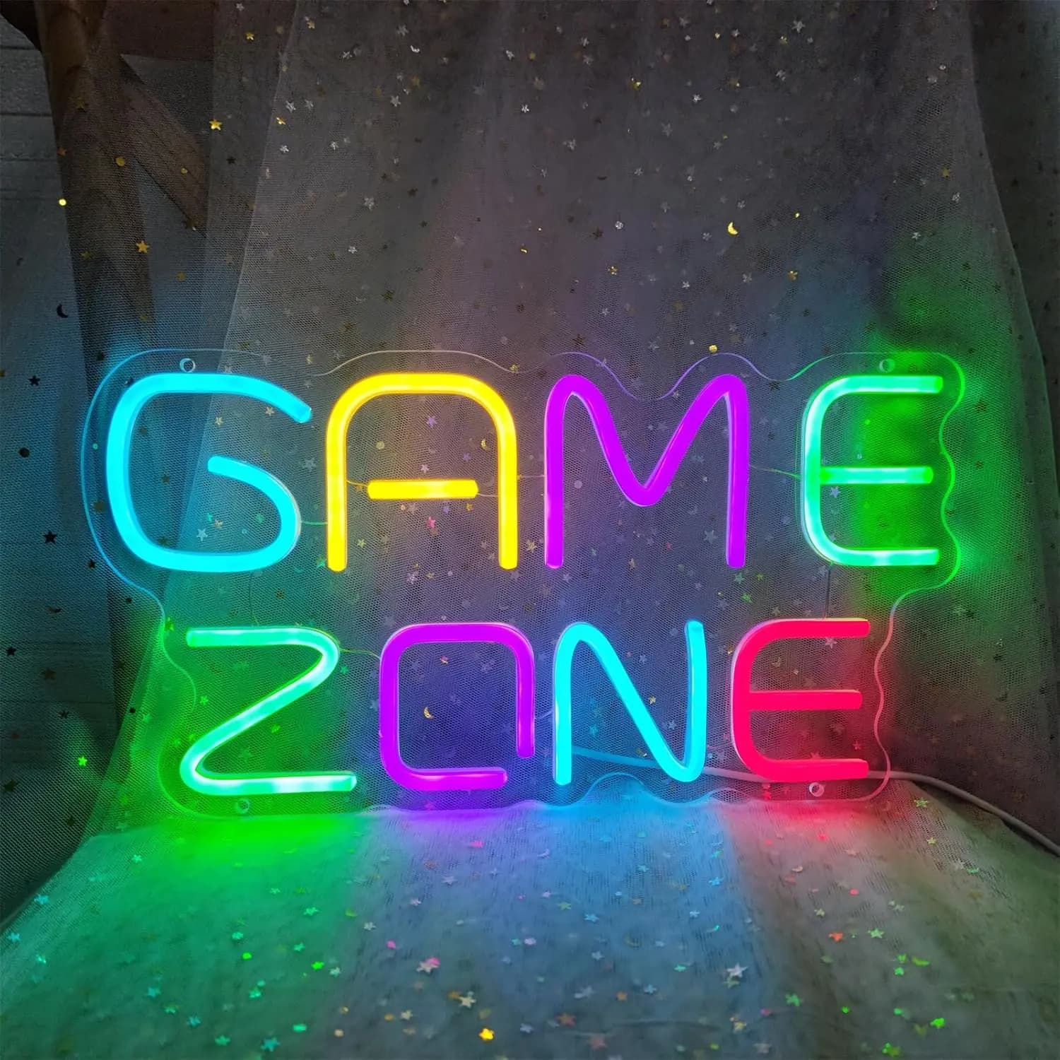 Insegna al neon Game Zone Luce al neon a LED per decorazioni da parete Alimentata tramite USB per camera da letto Bar Negozio Sala giochi Man Cave Decor Regalo per gli amanti dei giochi