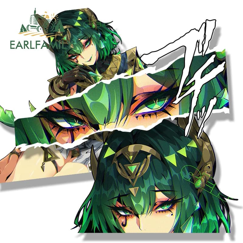 EARLFAMILY Ahegao Nefer Fanart Adesivo per auto Gioco caldo Genshin Impact Chibi Grande testa Decalcomania JDM Peeker Graffiti Punk gotico Adesivi