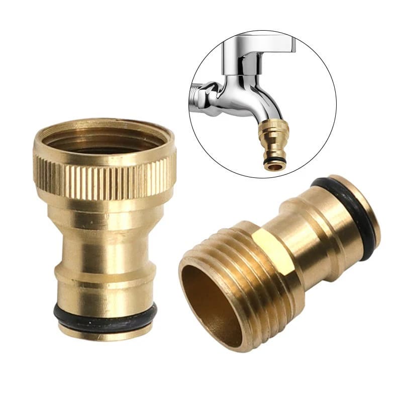 Adattatori per rubinetti multifunzione in rame da 3 pezzi Raccordi per tubi dell'acqua per lavatrici Autolavaggio Giardini, adattatore per tubi dell'acqua