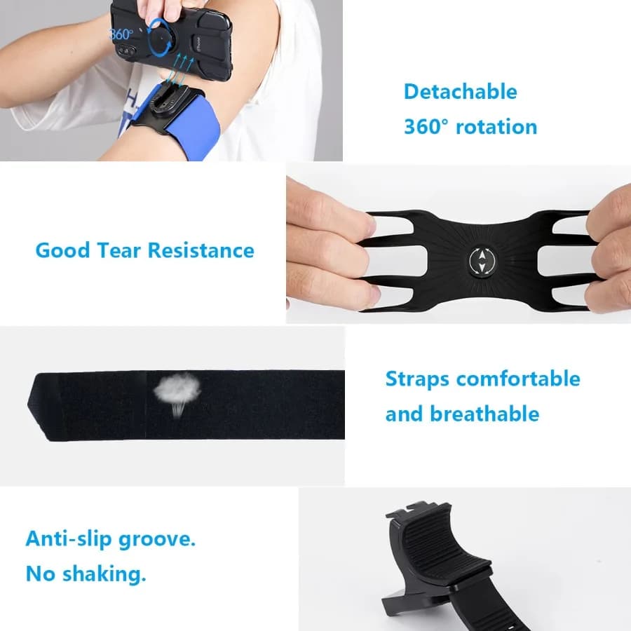 【Nuovo arrivo】Fascia da braccio traspirante resistente agli strappi, cinturino regolabile anti-vibrazione per il supporto del telefono, per allenamento, escursionismo e sport