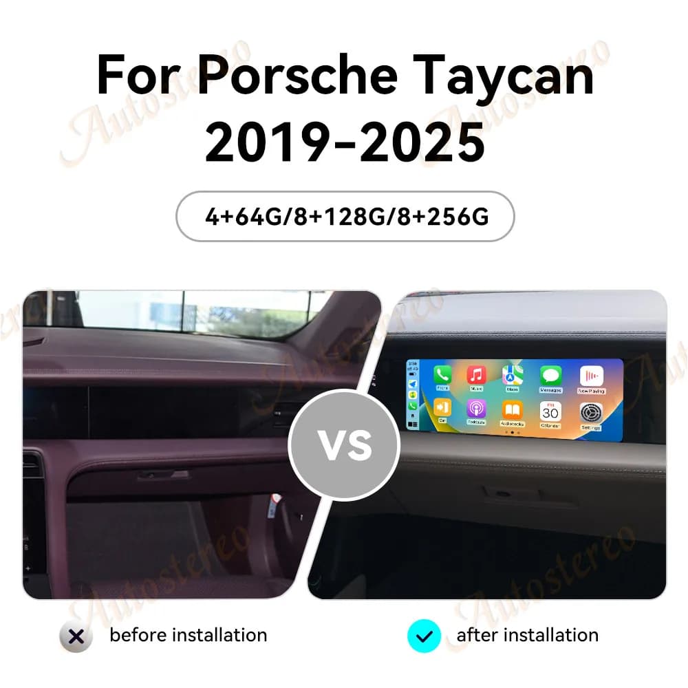 Schermo passeggero per auto Schermo co-pilota da 15 pollici Android 14 per Porsche Taycan 2019-2025 Navigazione GPS per auto Lettore multimediale Radio