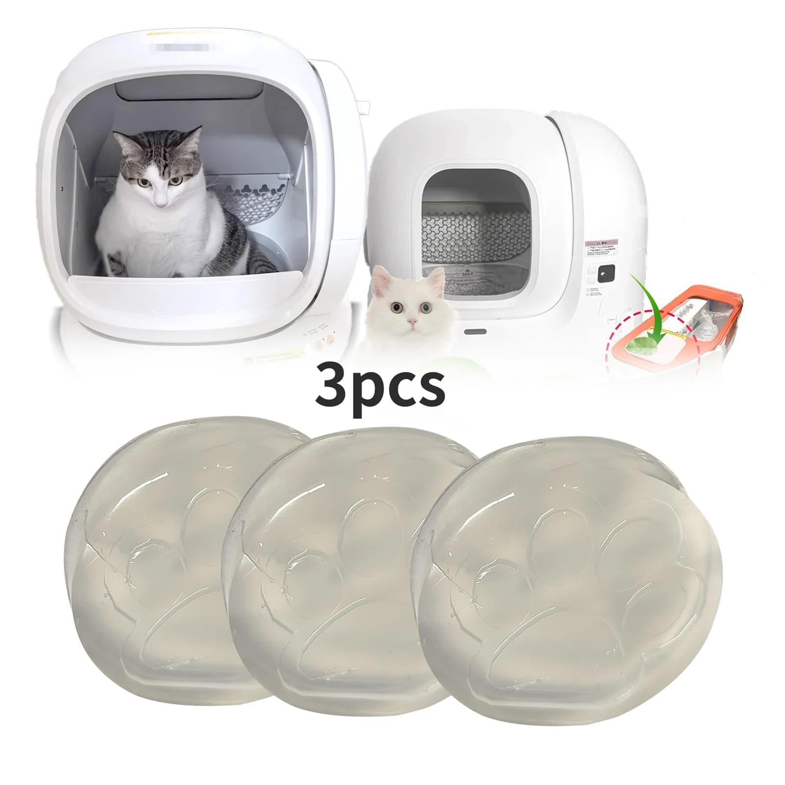 Deodorante compatibile con la lettiera pulita per gatti, gel deodorante per toilette per gatti per lettiera per gatti, deodorante per lettiera per gatti (3 pezzi)