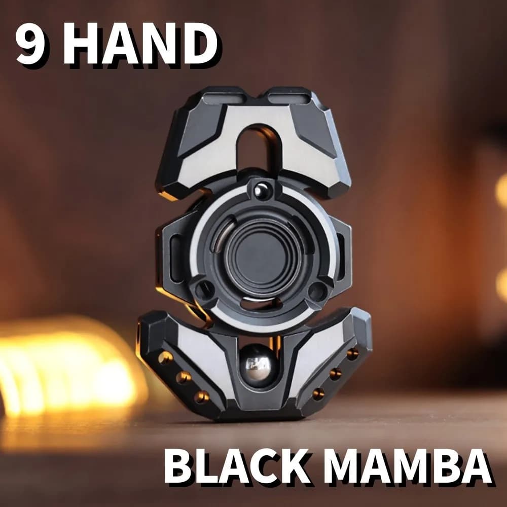 9 MANI EDC Black Mamba Spinner Fidget a due pale Titanio Gadget per alleviare l'ansia Giocattoli agitati per adulti Fidget Spinner