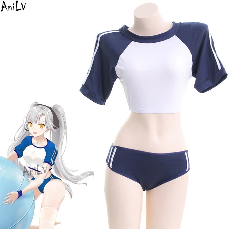 Costume da Ginnasta Kawaii AniLV, Uniforme da Cheerleader, Abito Sportivo Scolastico, Costume Cosplay Sukumizu per Ragazze Anime Giapponesi