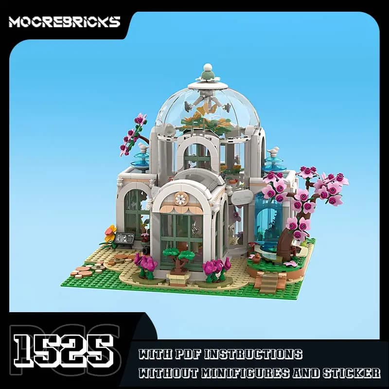Set di Costruzioni MOC Creative per Giardino Botanico Modulare, Modello Assemblabile, Giocattoli, Regali di Natale