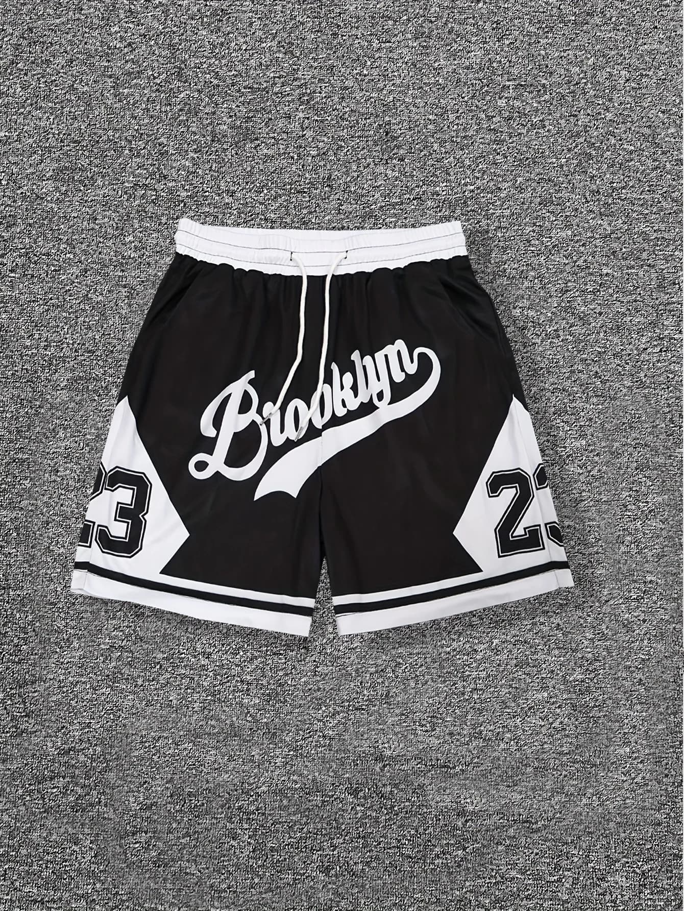 Classic retro summer basketball shorts with print, breathable fashionable sports shorts for outdoor training Moto