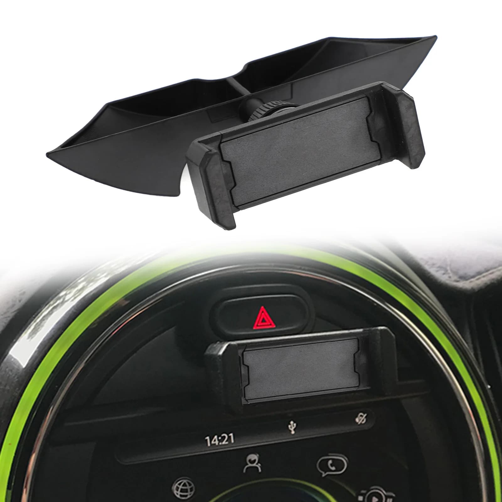 Topteng Black Car Dashboard Slot Phone Holder Mount For BMW MINI Cooper F54 F55 F56 F57 F60