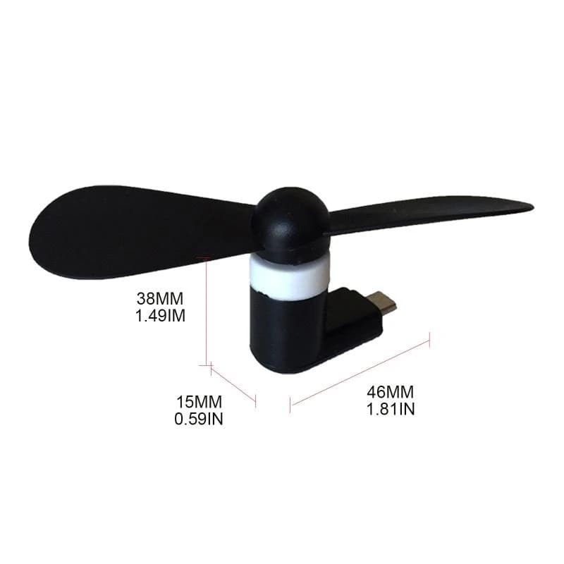 USB Mini Portable Cooling Fan with Adapter for Phone Android iPhone Tablet Laptop Office Outdoor Home Travel Cooler