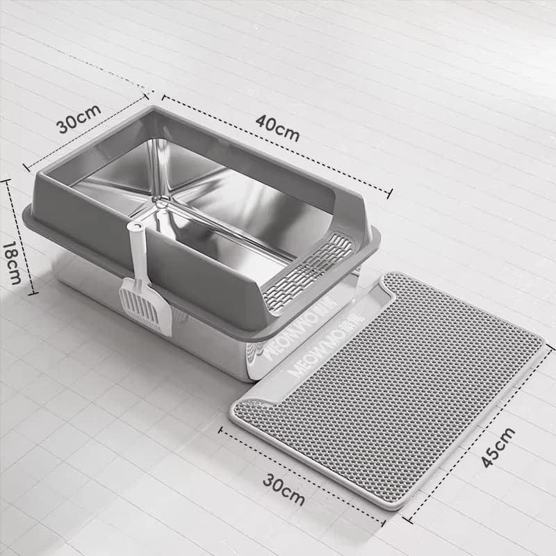 Lettiera per gatti in acciaio inossidabile a ingresso laterale, tipo toilette, con design aperto per l'addestramento, Katzenklo Edelstahl, Articoli per la casa