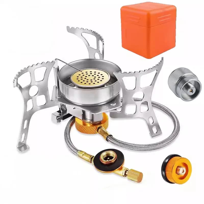 Windproof Gas Stove Camping Gas Mini Burner Folding Split Electronic Stove Outdoor Hiking Picnic Bbq Cooking Equipment
