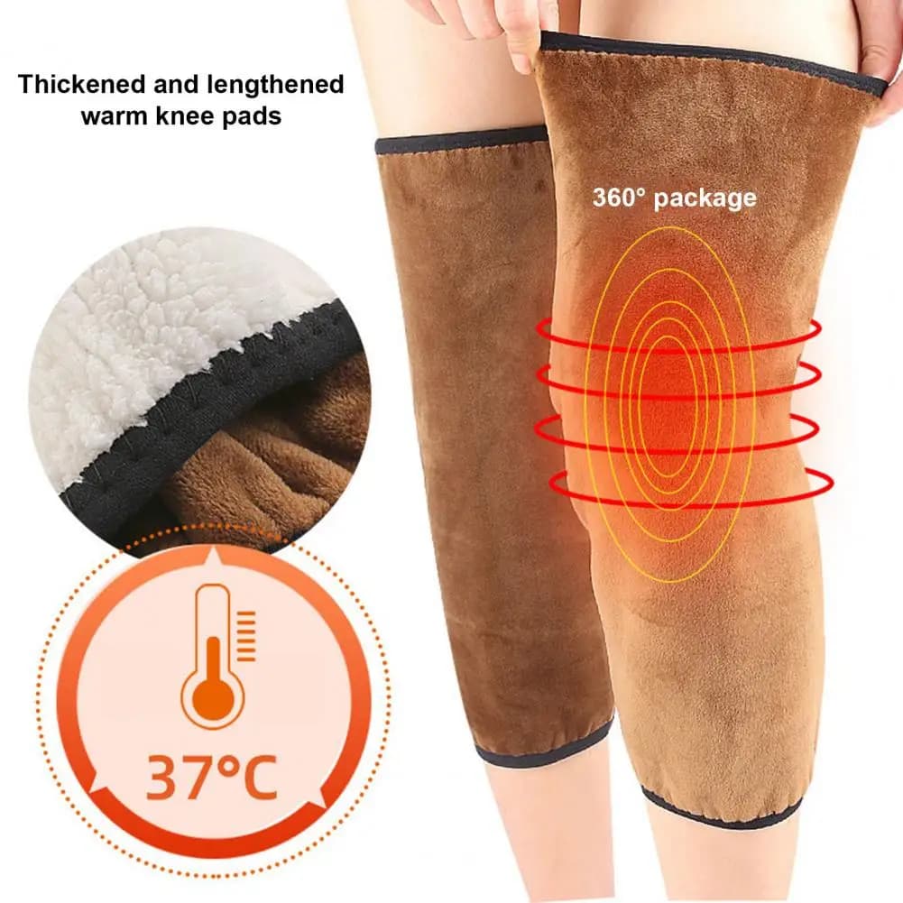 Scaldacollo con Design elastico termoretraibile Set di supporto per ginocchio invernale addensare ginocchiera foderata in pile Cashmere per artritico per lo sci