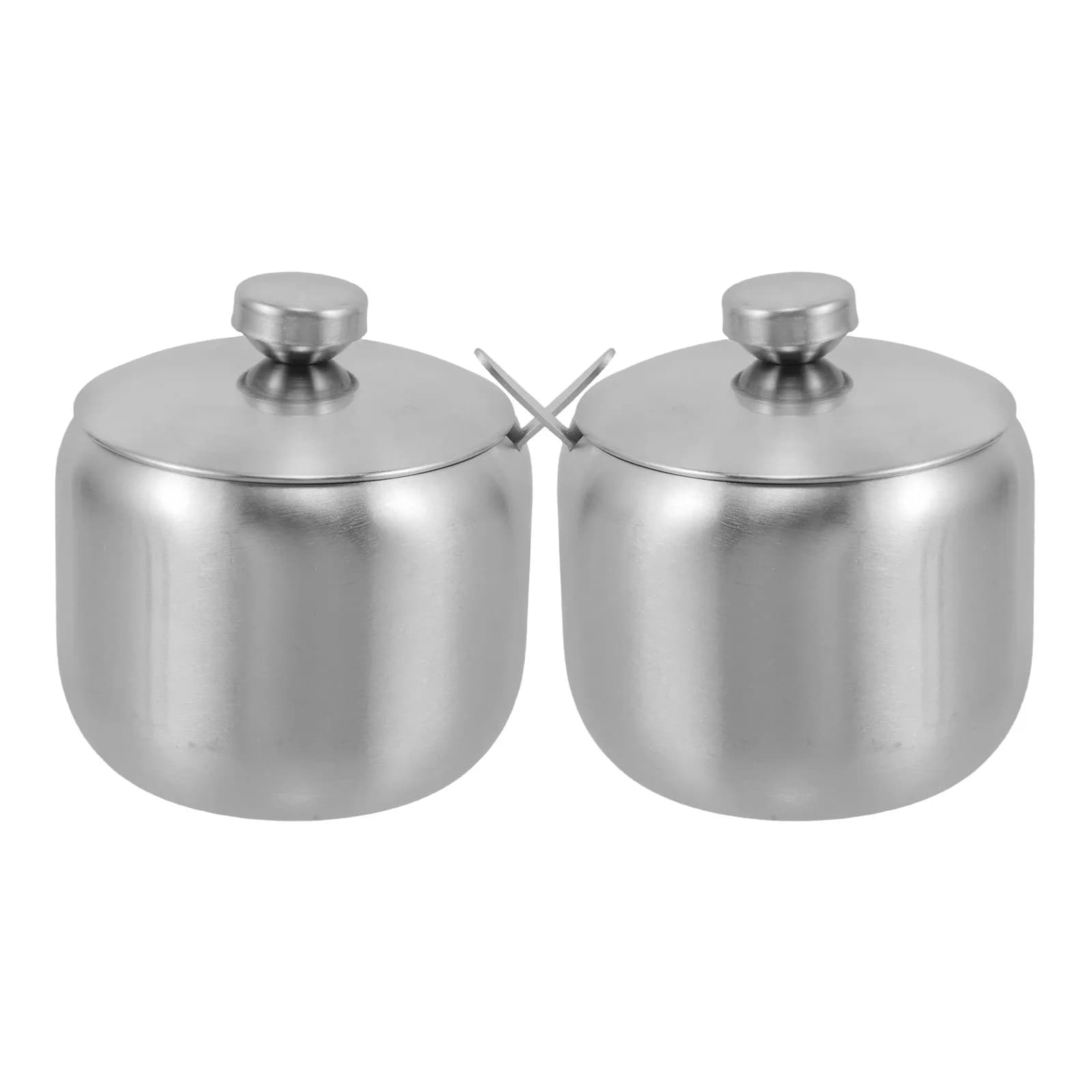 Set di 2 Contenitori per Spezie in Acciaio Inox, Multiuso per Sale, Zucchero e Spezie, Design Moderno ed Elegante con Chiusura Ermetica per la Cucina