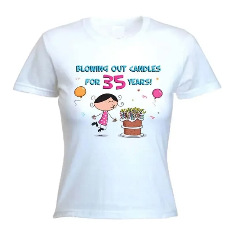 Blowing Out Candles For 35 Years 35Th Birthday T Shirt Present Size S Xl
