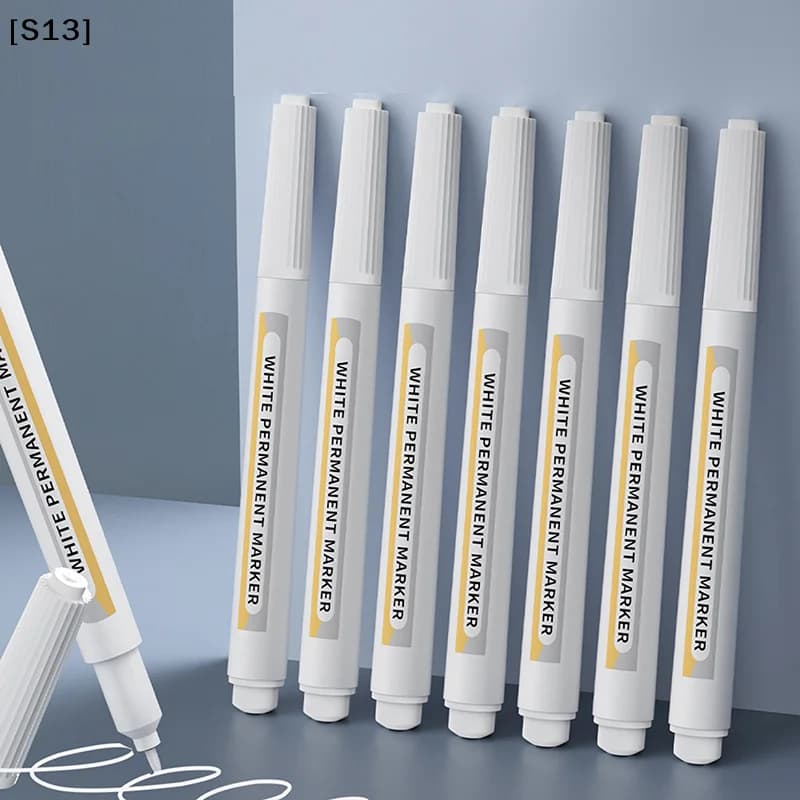White Marker Pens 1.0mm Oily Waterproof White Gel Pen DIY Graffiti Sketching Markers Stationery Wrting School SuppliesQ@