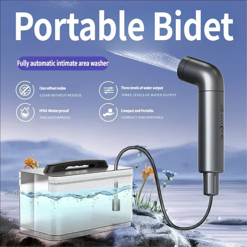 Portable Electric Cleaning Toilet 5L Water Hose/Tank for Travel & Camping Latest Personal Hygiene Shower System