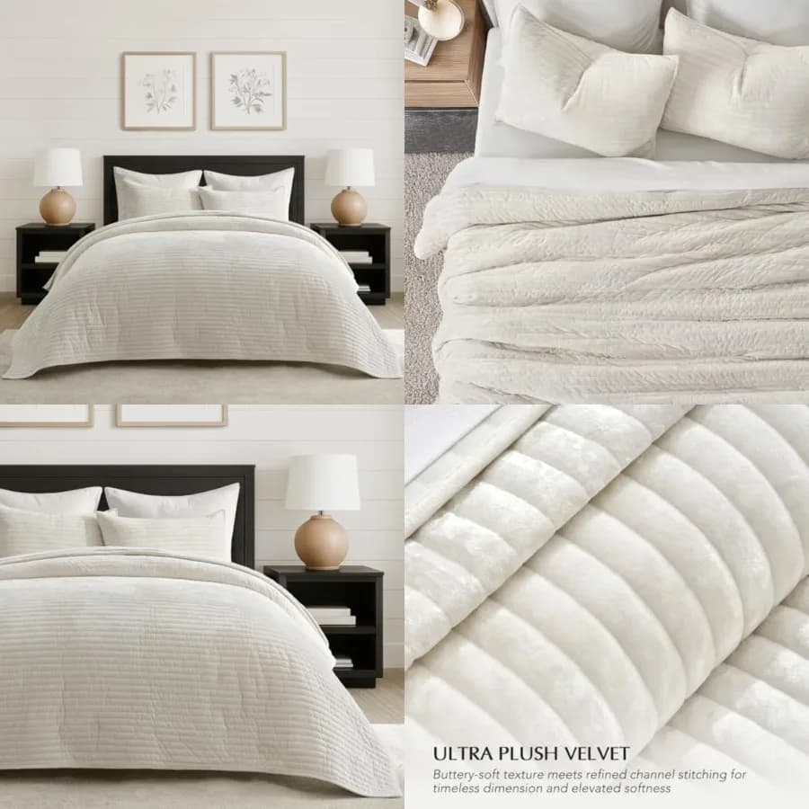 Set Copripiumino in Velluto King Size, Lussuoso Set Biancheria da Letto a Righe, Piumino Leggero in Velluto per Tutte le Stagioni, Misura Extra Large