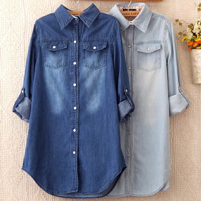 Nuova Giacca di Jeans da Donna Primavera Autunno 2026, Stile Coreano Sottile, Camicia Cowboy per Studentesse, Giacche e Cappotti in Cotone Monopetto