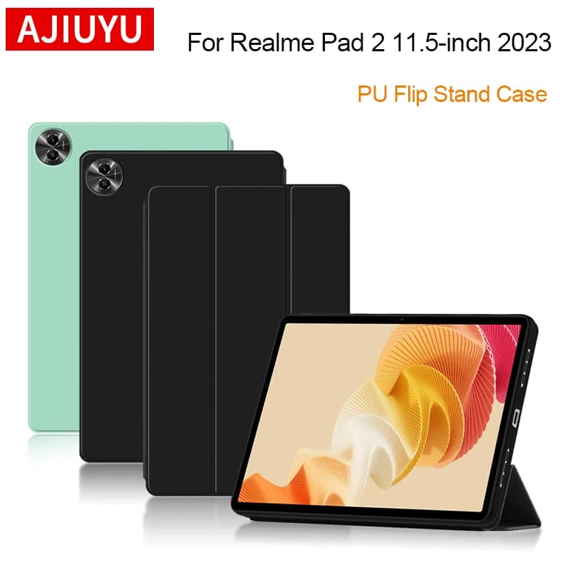 AJIUYU Custodia per Realme Pad 2 11.5 "2023 Flip Stand PU Custodia protettiva Smart Cover per Realme Pad 2a generazione 11.5 pollici TPU Tablet Custodie
