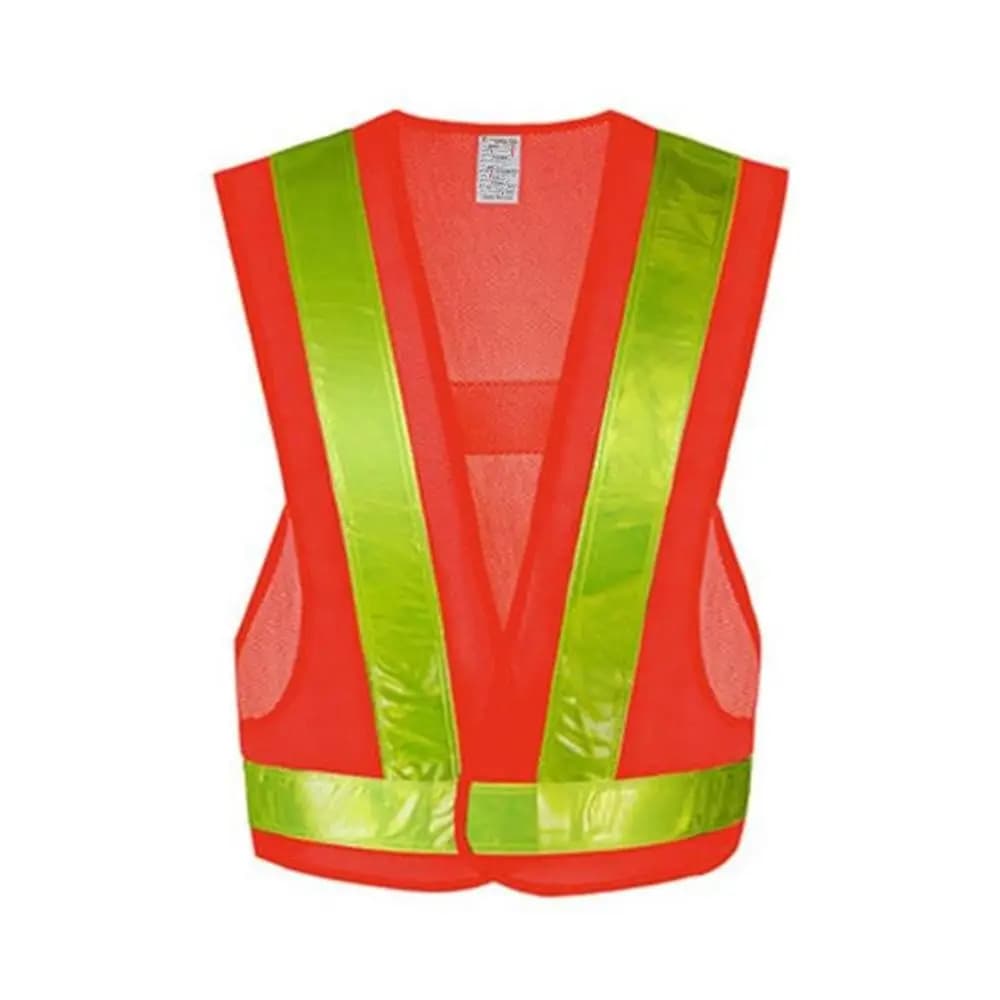 Gilet riflettente di sicurezza a forma di V Tessuto a rete Nero Arancione Abbigliamento di avvertimento Corsa Ciclismo Gilet di sicurezza sul lavoro notturno Traffic Duty