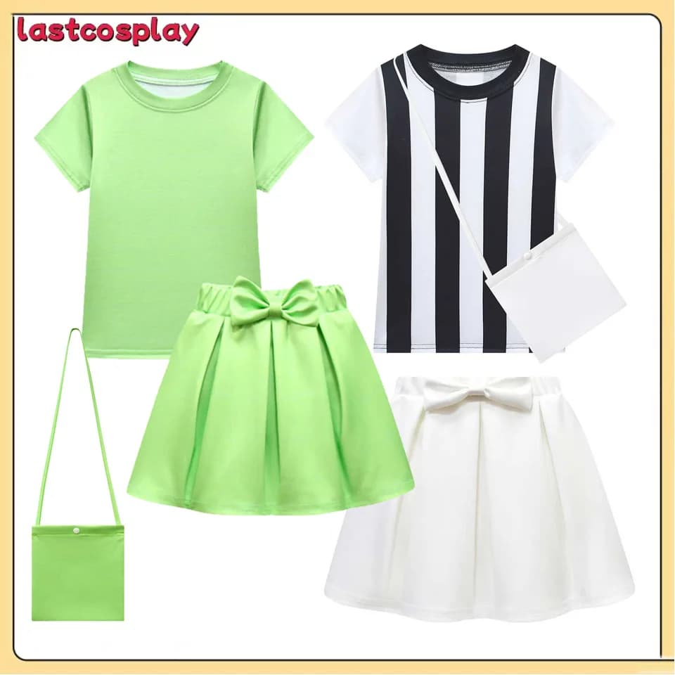 Costume da bambina per cosplay, gonna a pieghe a maniche corte, abiti da spettacolo teatrale, costume da festa di carnevale di Halloween