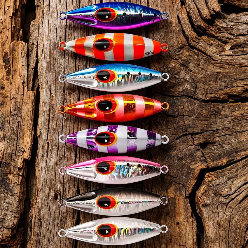 8 pz/lotto Metallo Jig Richiamo di Pesca Pesi 30g-120g Maschere di Pesca Acqua Salata Esche Bass Isca Artificiale Pesce Finto Glitter Olografico