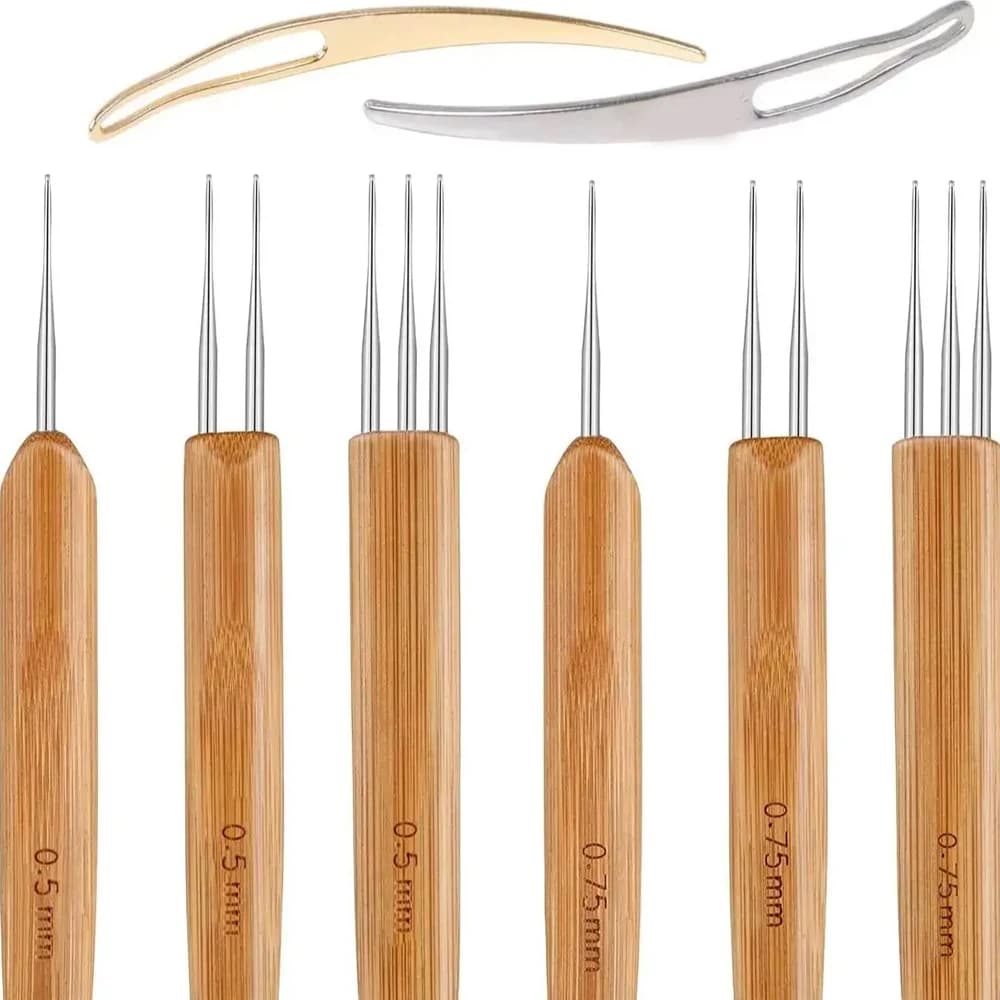 8 pezzi di strumento per uncinetto per dreadlock, strumento per parrucca all'uncinetto per tessitura ad ago per dreadlocks per capelli treccia