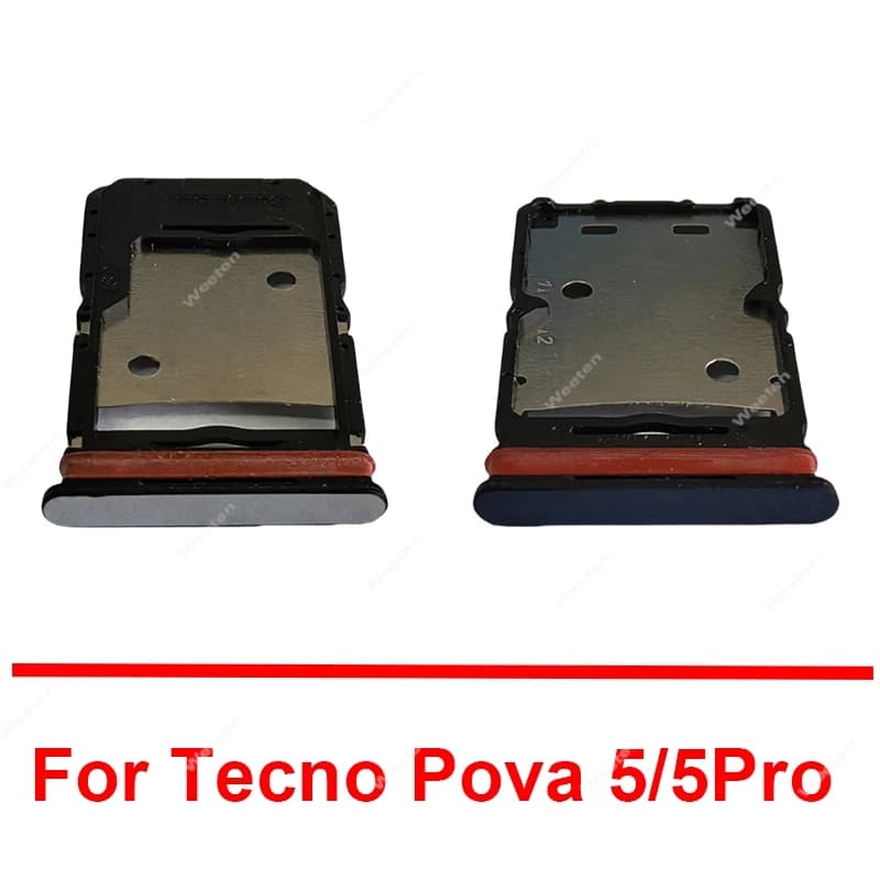 Supporto del vassoio della scheda SIM per Tecno Pova 5 5 Pro 5Pro 5 Free Fire Edition 5G Vassoio della scheda SIM Slot Lettore di schede Parti di riparazione della scheda SIM