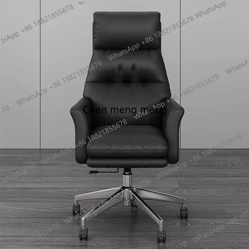 Sedia da ufficio di lusso leggero, sedia da computer per dirigenti e manager, con supporto lombare, cuscino spesso, sedia da ufficio ergonomica