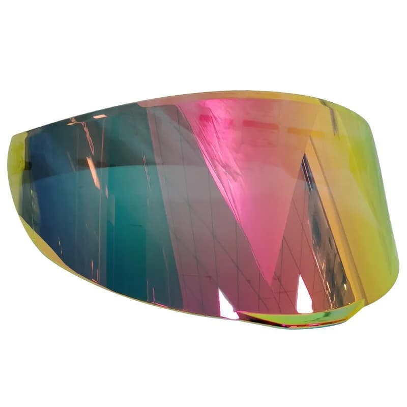 Golden bike helmet visor, spare shield for road bike helmets, anti-reflective and UV protection