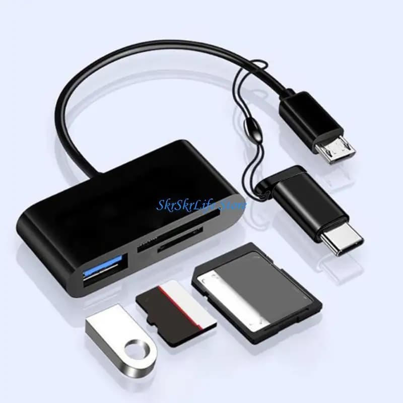 E65E Multifunction Micro USB TF Card Reader Type C Memory Card Reader Adapter