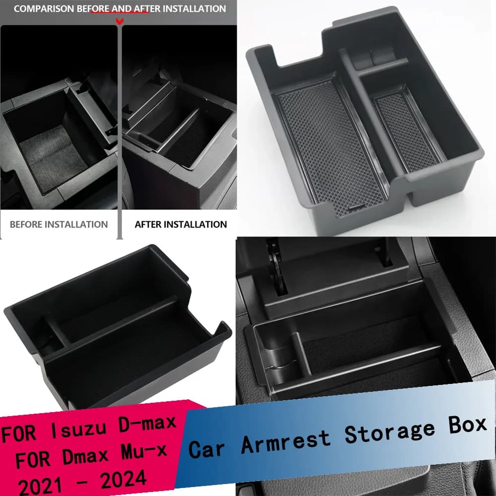 Scatola portaoggetti per bracciolo auto in ABS per Isuzu D-Max Dmax 2021 2022 2023 2024 Mu-X, organizer per console centrale, accessori interni