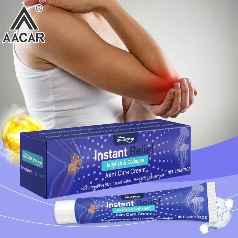 La crema per la cura delle articolazioni al collagene allevia gonfiore e dolore alle articolazioni e ai muscoli. Applicazione topica.