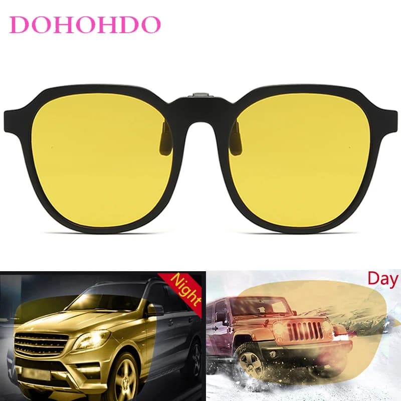 Occhiali da Sole Vintage Ovali con Clip, per Donna e Uomo, Sport all'Aperto, Visione Notturna, Antiabbagliamento, Polarizzati, Unisex UV400